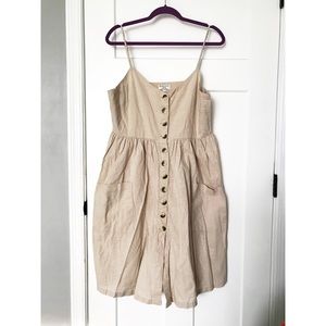 Linen Button Dress with Pockets